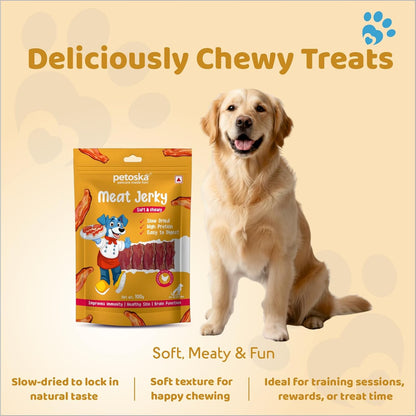 Petoska Chicken Meat Jerky Dog Treats – 100 g Natural High‑Protein Chewy Sticks for Puppies & Adult Dogs