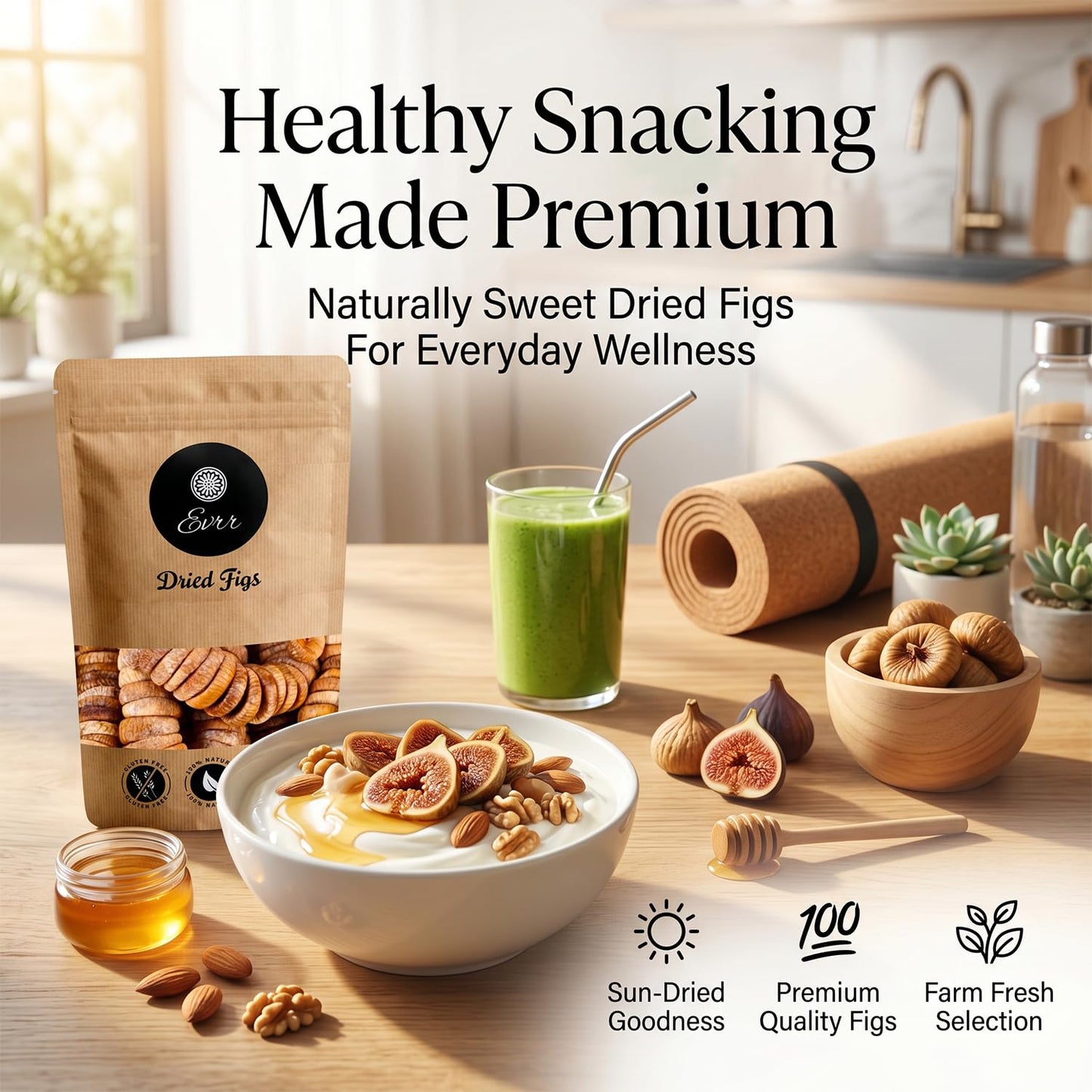 Evrr Premium Anjeer Dry Fruits 250g | Afghan Dried Figs | Natural Sun-Dried Fig | Rich in Fiber, Iron & Calcium | Healthy Snack