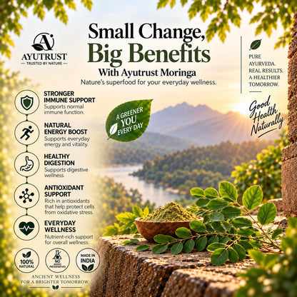 AYUTRUST Moringa Capsules I 400 mg Pure Moringa Leaf Extract | Natural Supplement | Supports Immunity, Energy & Digestion| 60 Capsules |