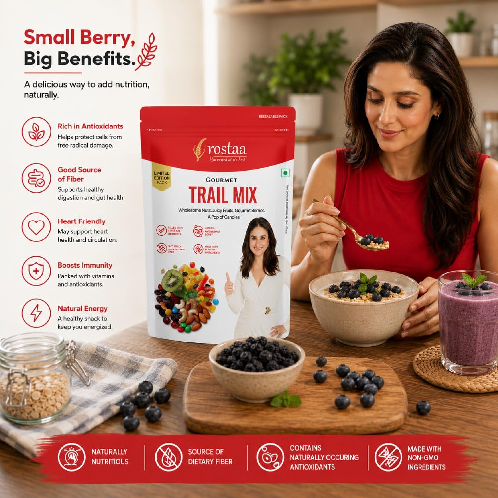 Rostaa Gourmet Trail Mix 340 g | Premium Nuts & Candied Fruits Blend | Colorful, Crunchy & Naturally Energizing Snack | Perfect for Anytime Munching (340 GM)