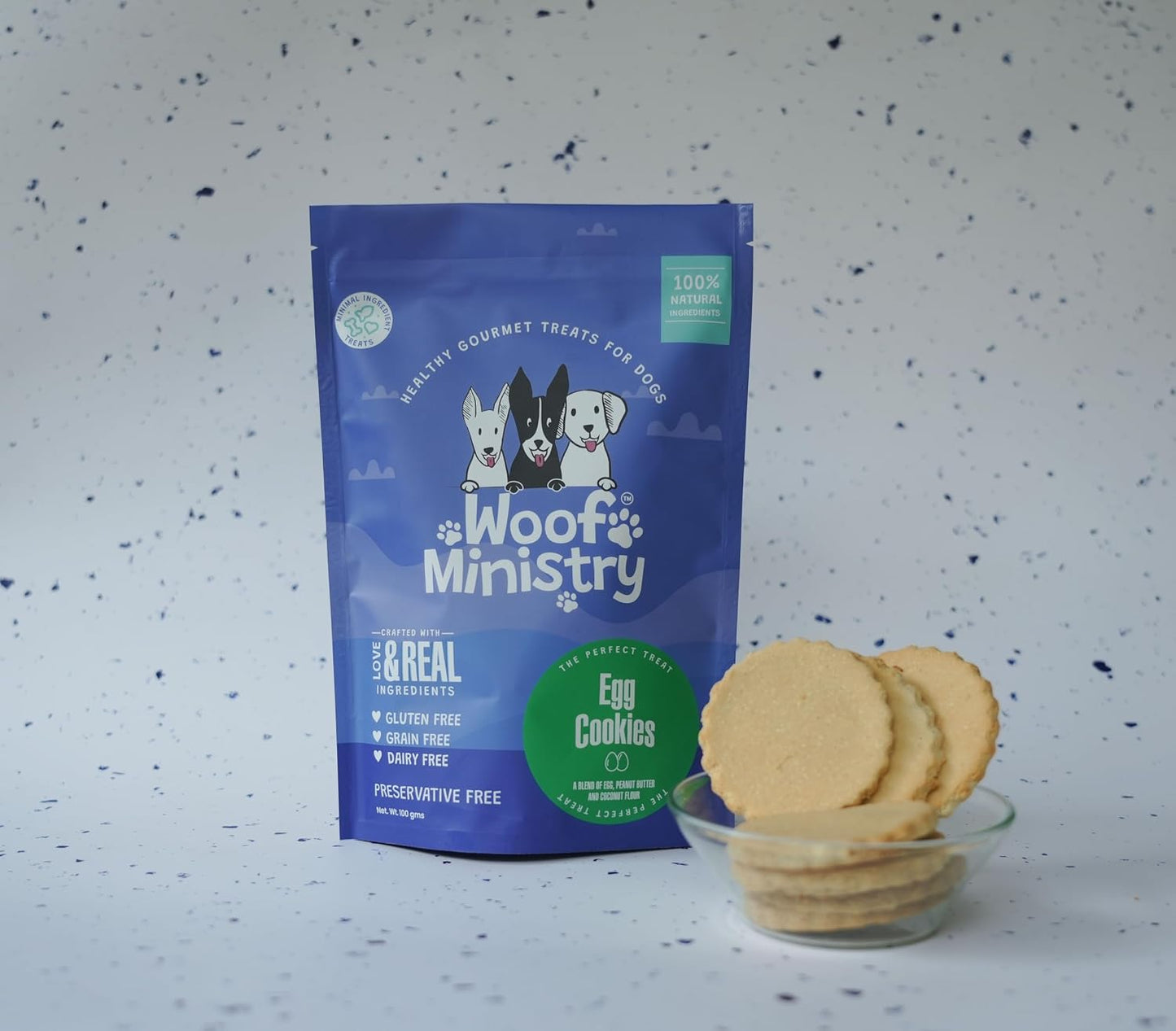 Woof Ministry Egg Cookies for Dogs, Minimal Ingredient Dehydrated Dog Treats (Non Veg Treats -100 Grams)