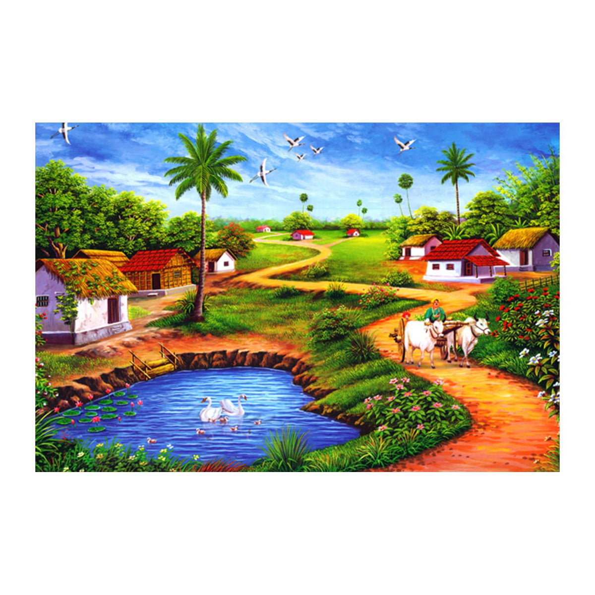 Natural Scenery Paintings for Living room, Natural Scenery Poster Big Size with Sparkle Coated Lamination - 3180 (Self Adhesive) 18x24 Inch