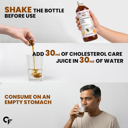 Carbamide Forte Ayurvedic Cholesterol Care Juice - 1L | Cholestrol Juices that Contains Honey, Apple Cider Vinegar, Ginger, Garlic; Helps In Digestion | Sugar free Cholesterol Care Juice 1000 ml