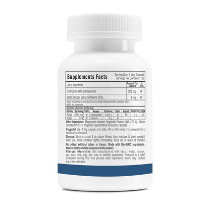 Supplement bottle with label on a white background
