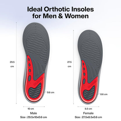 FOVERA Gel Insole for Shoes Men | Dual Gel Technology for All Day Comfort | Trimmable Sole for Walking, Running, Sports, Formal and Safety Shoes (Male, Pack of 1 Pair)