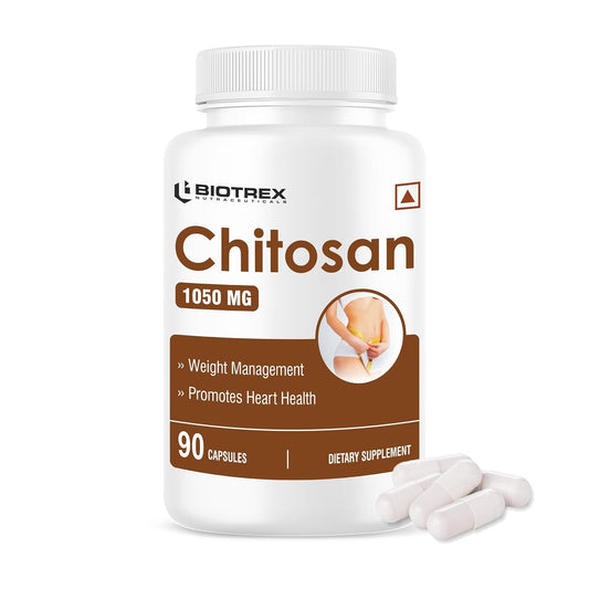 Biotrex Nutraceuticals Chitosan 1050mg, Healthy Weight Management, A Natural Source of Marine Fiber - 90 Capsules