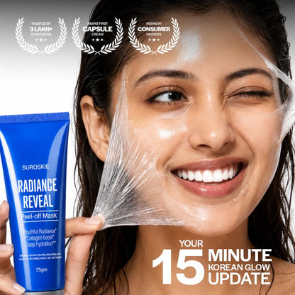 Yaa Catchy Suroskie Radiance Reveal Peel Off Mask 75G | Honey, Milk Protein & Collagen | Hydration, Brightening, Instant Glow & Plumped | Korean Inspired Skin Care| Peel Off Face Mask For Men & Women