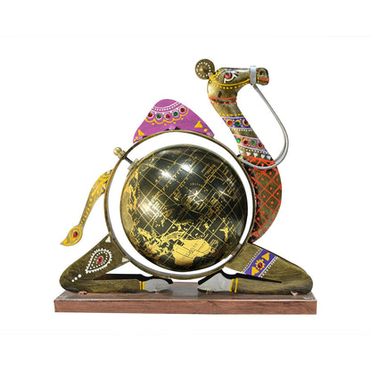 Home and Office Decorative Globe Metal Rajasthani Camel Table Top Showpiece Globe, Home House Decoration items, Decor and Gift for Living Room, Showcase, Office Desk, Interior, B'day Gift