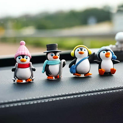 Nostrae Penguin Miniature Toys & Cute Miniatures Decorative Items | Small Figurines for Home Decor | Desk Decoration Miniature Things, Gifts & Mini Showpieces Desk Decor (Set of 4)