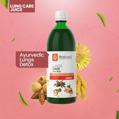 KRISHNA'S HERBAL & AYURVEDA Lungs Care Juice 1000 Ml | Lungs Cleaner For Detoxification And Supports Respiratory System