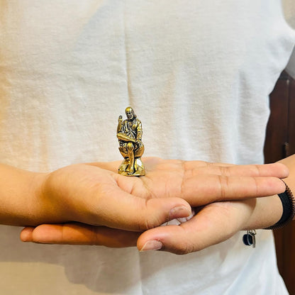 Brass 2" Sai Baba Statue | Symbol of Faith and Blessings | Sai Baba Murti Hindu God Idol Figurine Perfect for Decoration Puja & Gifting Purpose Sculpture (Weight- 40gm)