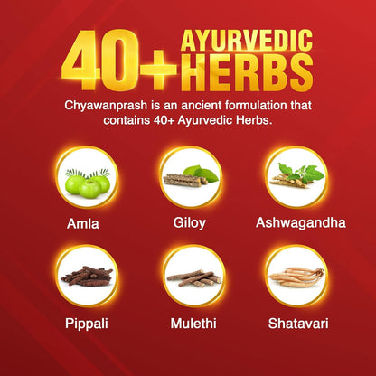 Dabur Chyawanprash - 500g | 3X Immunity Action | With 40+ Ayurvedic Herbs | Helps Build Strength & Stamina | Builds Overall Health