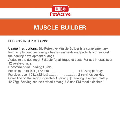 Bio PetActive Muscle Builder Bulky Power Protein Dog Supplementary Food Helps in Muscle Building (Size-120gram)