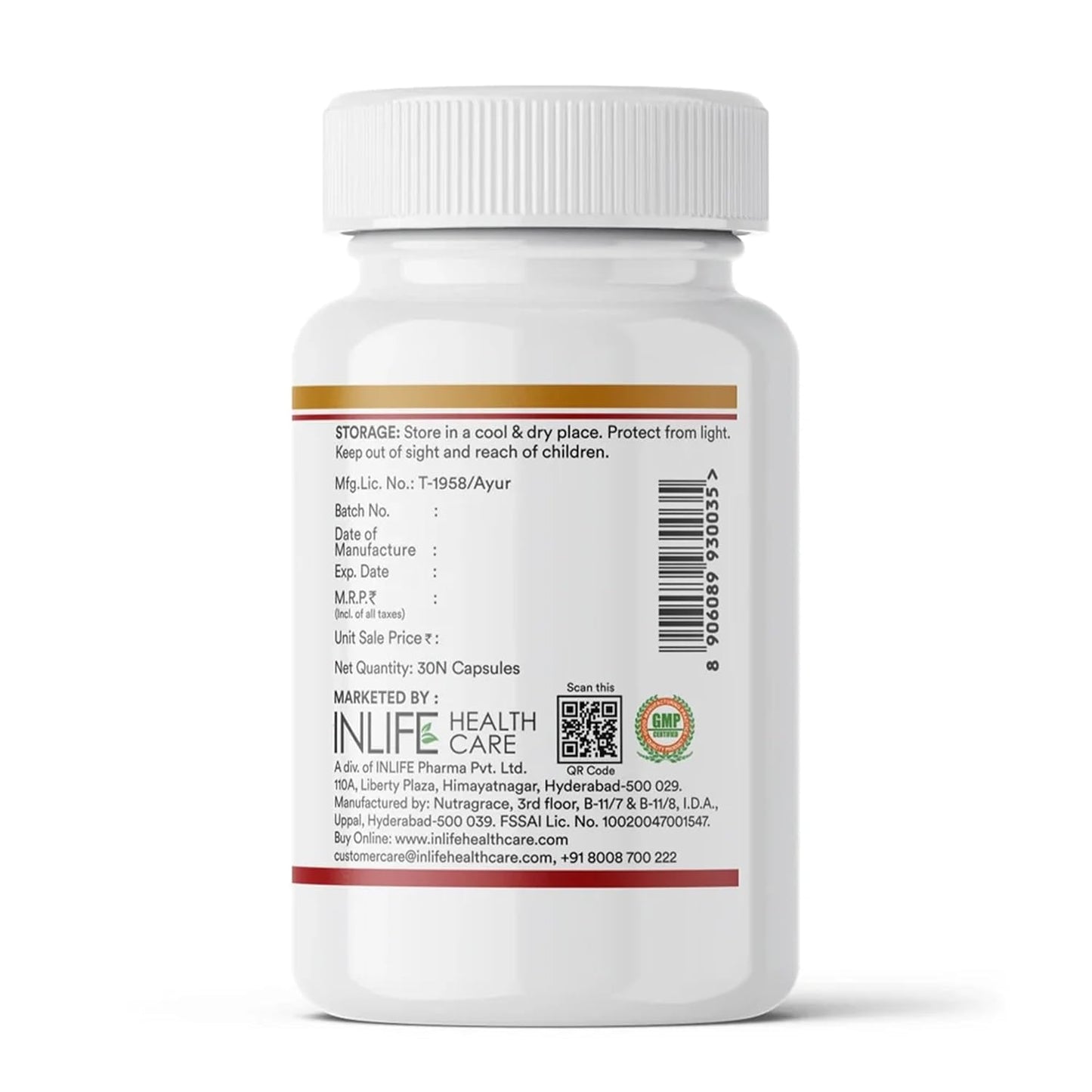 INLIFE Sea Buckthorn Oil Capsules 500mg | Omega 3 6 7 9 Supplement for Skin and Overall Wellness - 30 Liquid Filled Vegetarian Capsules (Pack of 1, 30)