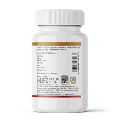 INLIFE Sea Buckthorn Oil Capsules 500mg | Omega 3 6 7 9 Supplement for Skin and Overall Wellness - 30 Liquid Filled Vegetarian Capsules (Pack of 1, 30)