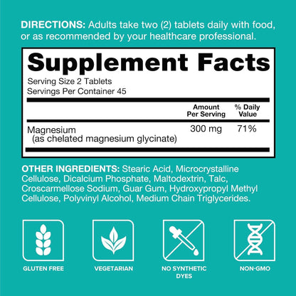 Supplement label with directions and facts on a teal background