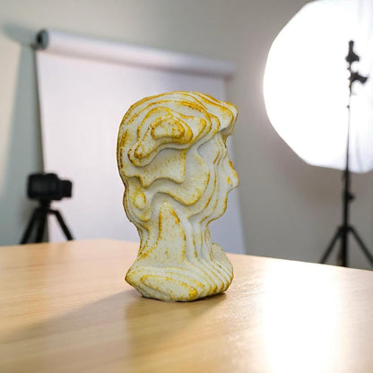 Resin Roman Man Bust Statue (6.5 Inch)| Decorative Sculpture & Figurine for Home Decor | Modern Tabletop Showpiece for Living Room, Bedroom, Office, Gifting, Shelf & Bookshelf, Off-White