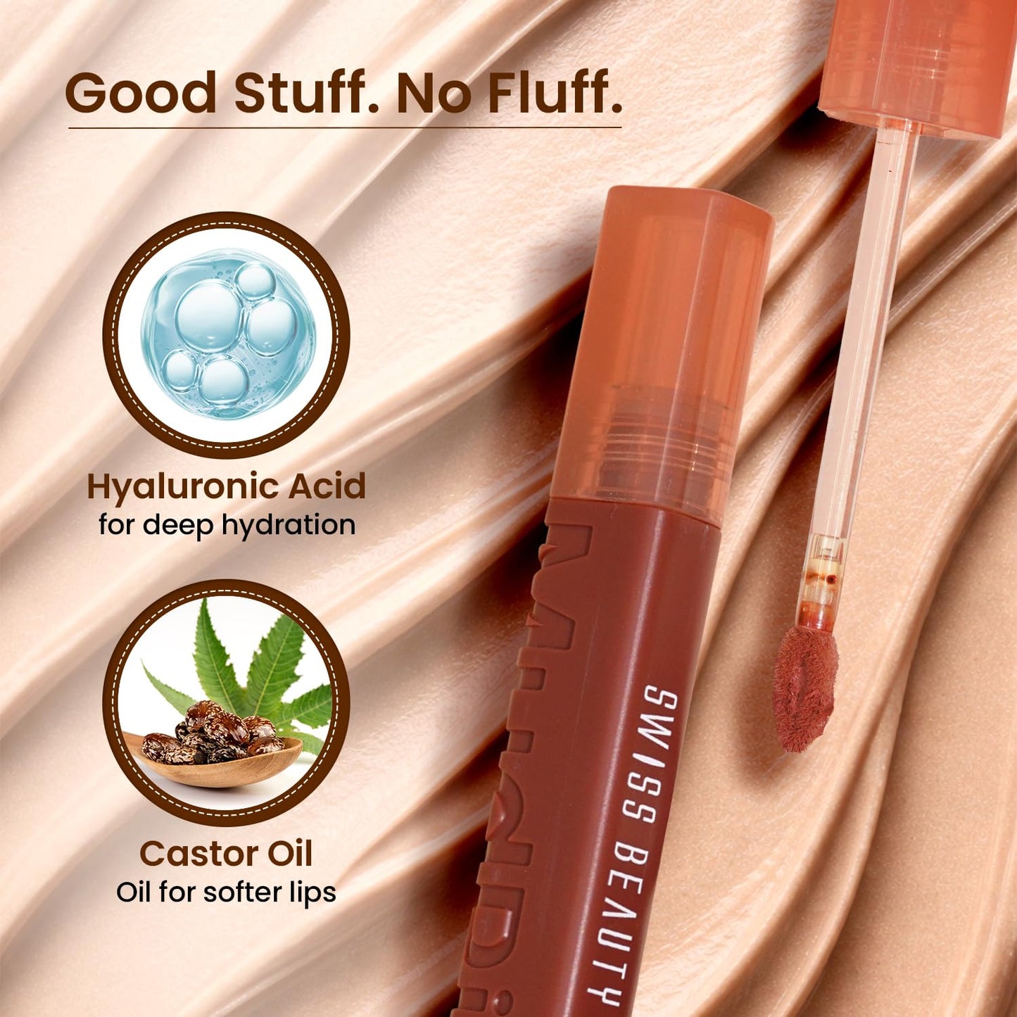Swiss Beauty Mudpie Lipstick | Soft Matte Mousse Finish | Highly Pigmented | Non-Transfer | Long-Lasting Wear | Infused with Hyaluronic Acid & Castor Oil | Shade-5. Pretty Hustler, 3g