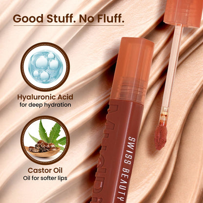 Swiss Beauty Mudpie Lipstick | Soft Matte Mousse Finish | Highly Pigmented | Non-Transfer | Long-Lasting Wear | Infused with Hyaluronic Acid & Castor Oil | Shade-5. Pretty Hustler, 3g