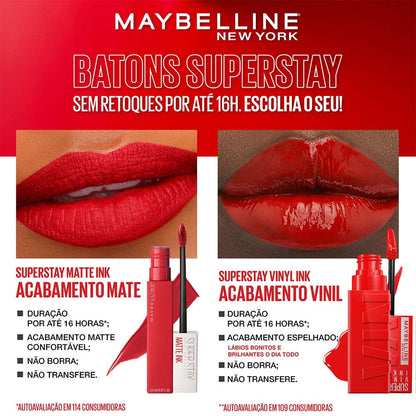 Maybelline New York Superstay Matte Ink Liquid Lipstick, Revolutionary | No budge bold color for 16H | Transferproof, Waterproof, Foodproof | Brown skin friendly
