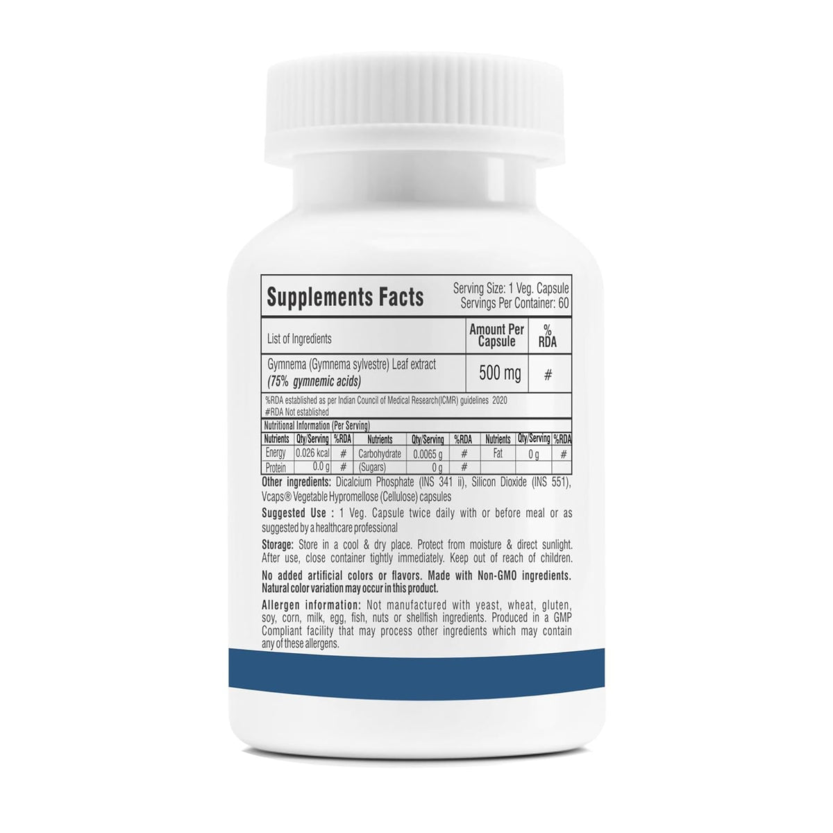 Supplement bottle with label on a white background
