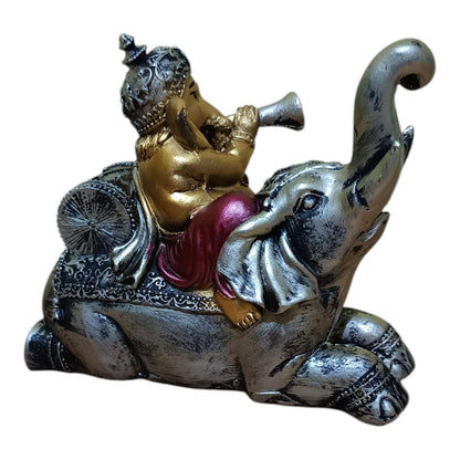 Ganesha Ganesh Ganpati Gajanan Statue Idol Murti Gift Item Decorative Showpiece Multicolor Polyresin Pack of 1 (B013)