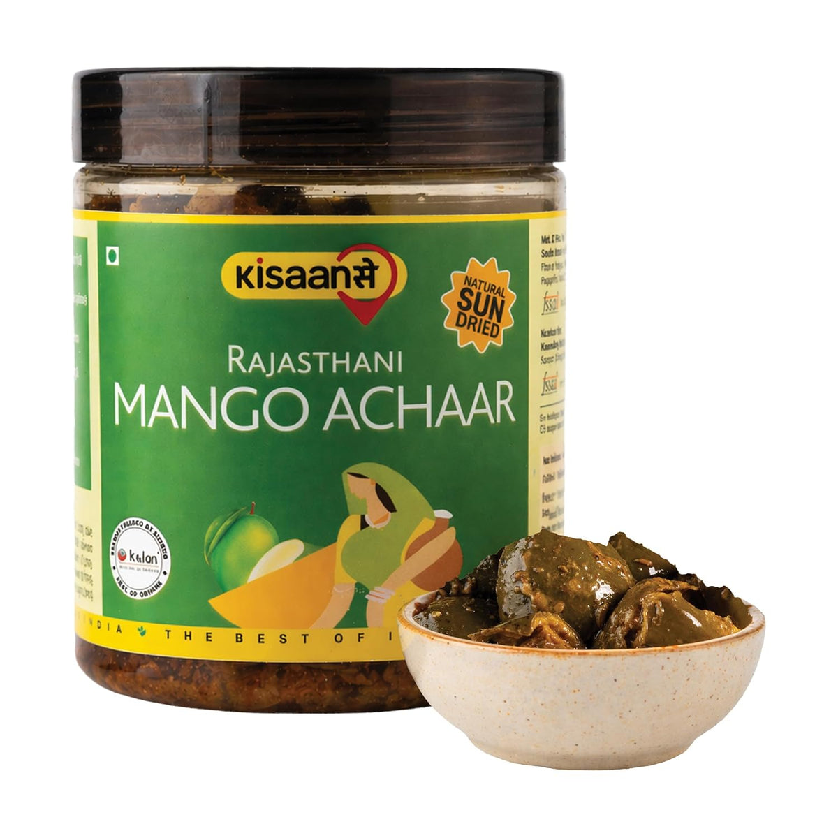 Rajasthani Mango Pickle 400GM | Natural Sun Dried | No Vinegar or Preservatives Homemade Traditional Indian Achaar | Less Oil home made Pickle in fresh | Sukha Aam Ka Achaar