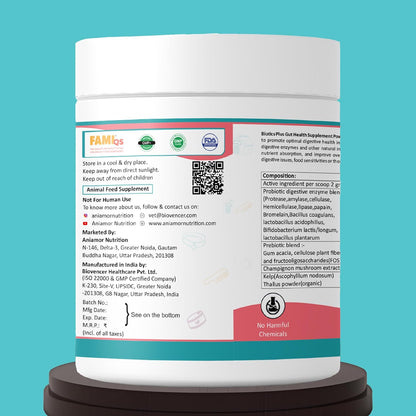 Aniamor Biotic Plus Powder |Gut Health|Pet Supplement|All Life Stage|200gm Jar
