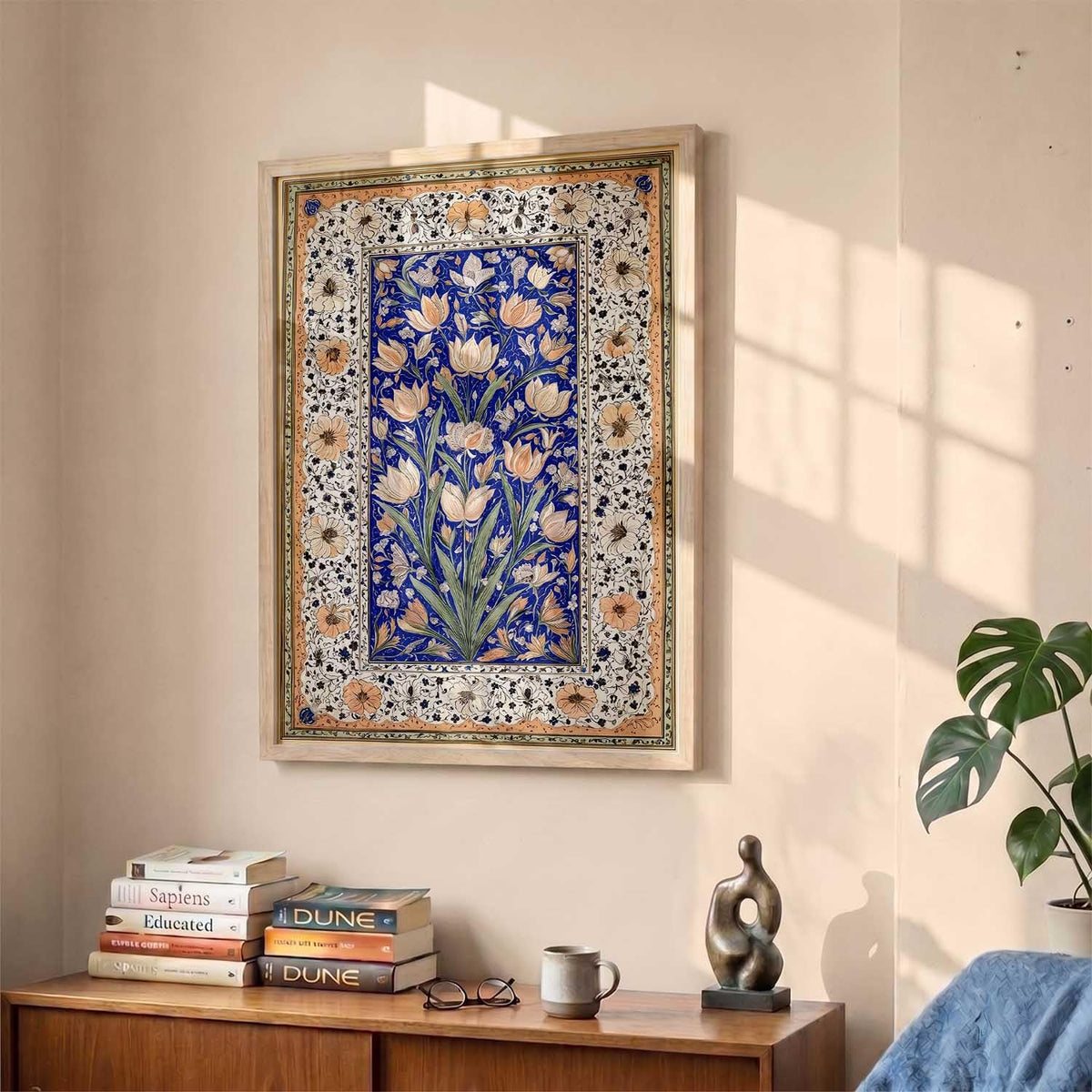 Indian Traditional Madhubani Art Wall Painting Home Decoration With Frame | Engineered Wood | Digital Reprint | For Living Room Bed Room Hotel Wall Decor (14X20 inch)