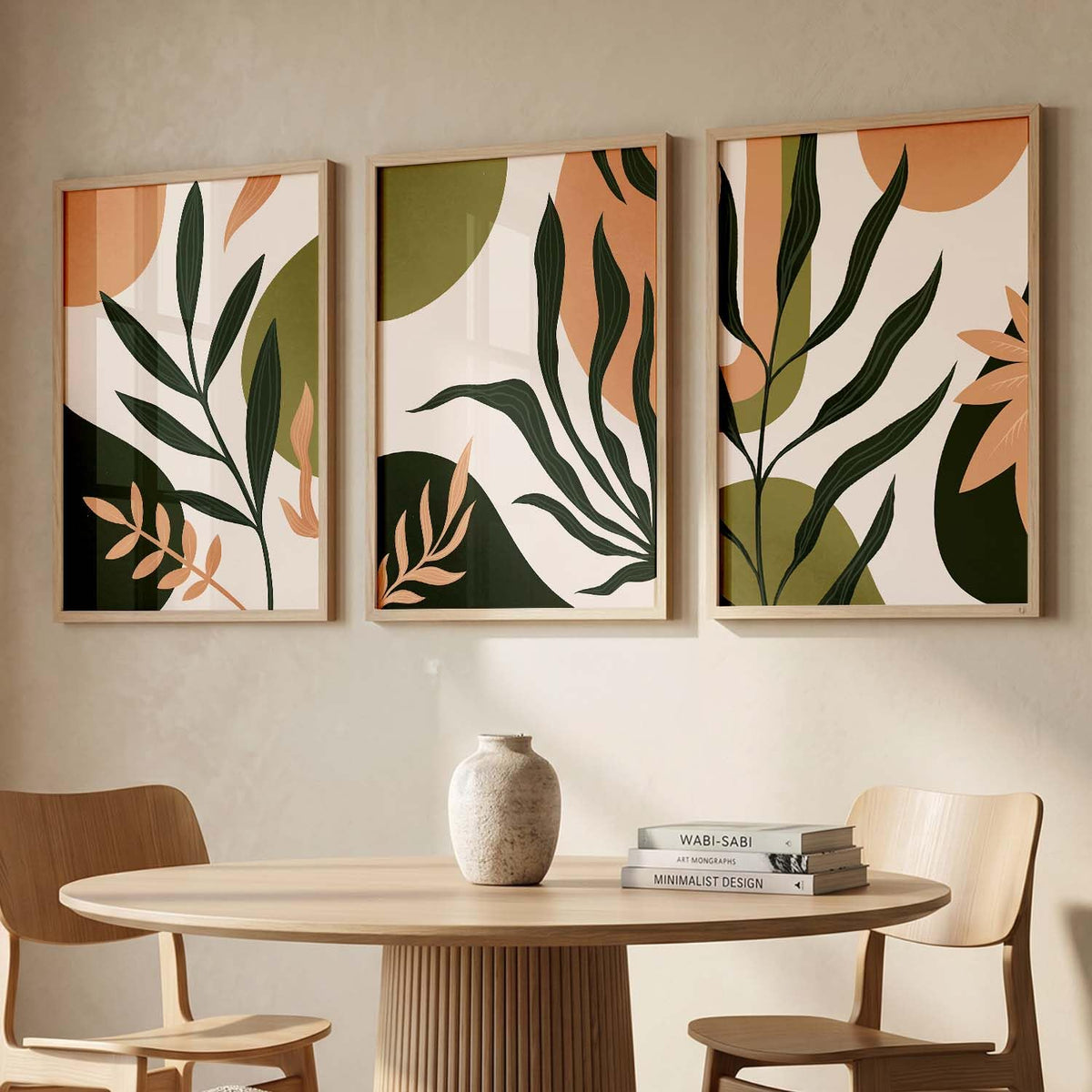 Wood Painting For Wall Decoration - Modern Art Wall Decor Framed Painting For Living Room Bedroom - Framed Wall Posters/Paintings With Frame Set of 3 (Art 4, 10x13 inch)
