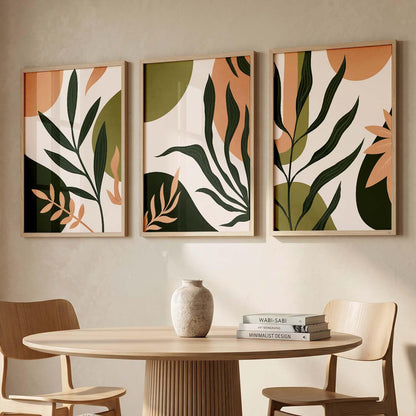 Wood Painting For Wall Decoration - Modern Art Wall Decor Framed Painting For Living Room Bedroom - Framed Wall Posters/Paintings With Frame Set of 3 (Art 4, 10x13 inch)