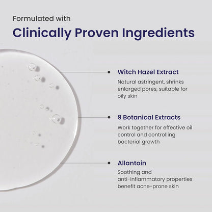 Product packaging with clinically proven ingredients listed on a light gray background