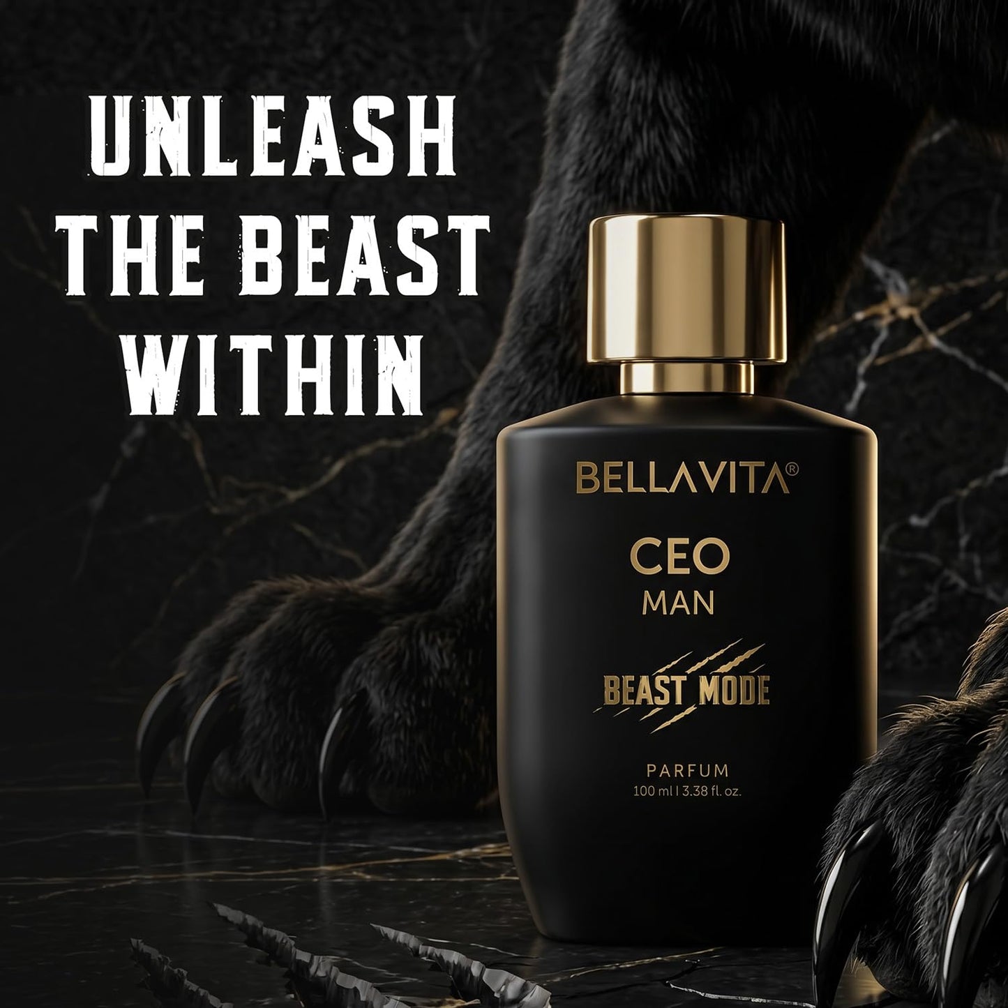 BELLAVITA CEO Man Beast Mode 100ml | 40% Parfum Oil Concentration | 10hr Long Lasting | Perfume for Man | 6 ft Projection | Premium Fragrance