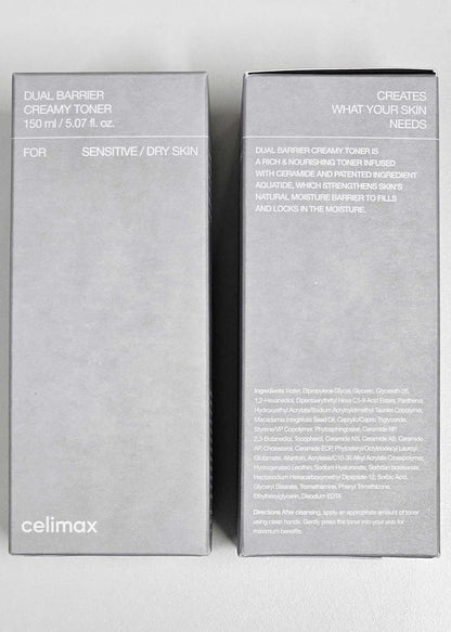 Celimax Dual Barrier Creamy Toner (150ml) with Ceramides, Peptides | Barrier Repair Hydrating Toner for Sensitive Skin | Oil-Free, Alcohol Free, Calming, Soothing, Non-Irritating | Korean Skincare