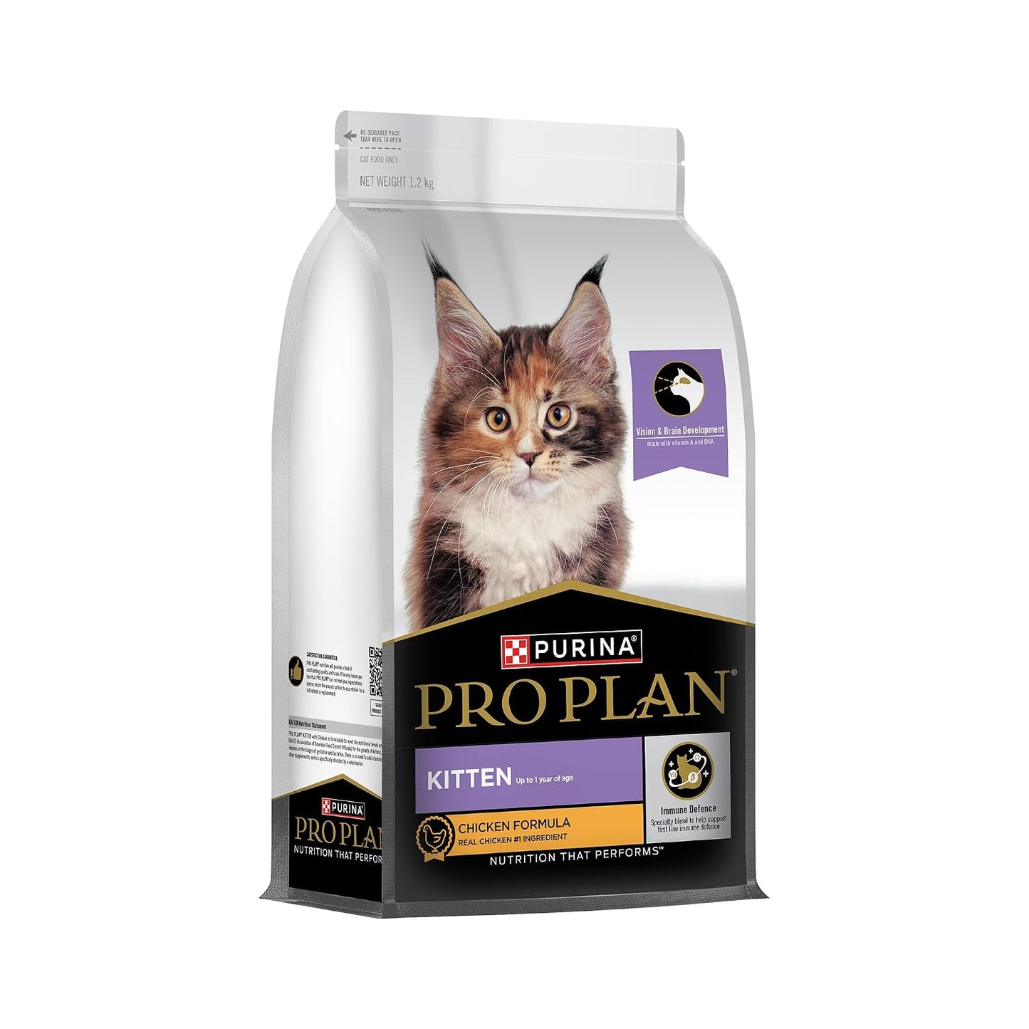 Purina Pro Plan Kitten Dry Food with Chicken, 1.2kg Pack | With Chicken, Complete Kitten Nutrition, High Quality Protein, Essential Vitamins & Minerals