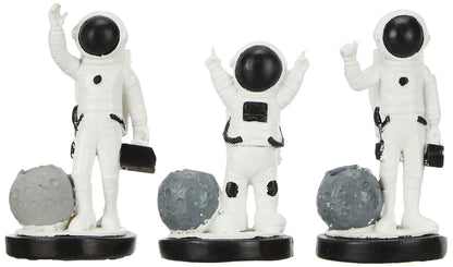3 pcs Astronaut Statues for Home Decor (Pack of 3, Black & White)