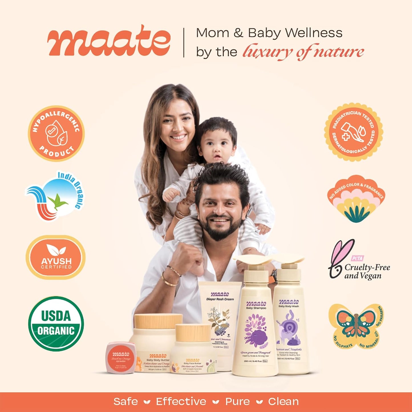 Maate Marula & Baobab Kids Conditioner 150 ml | For Curly & Frizzy Hair | Naturally Nourishes and Hydrates Hair | Enriched With Coconut & Olive Oil | Vegan | Tangle-Free | For Kid 3 Years and Older