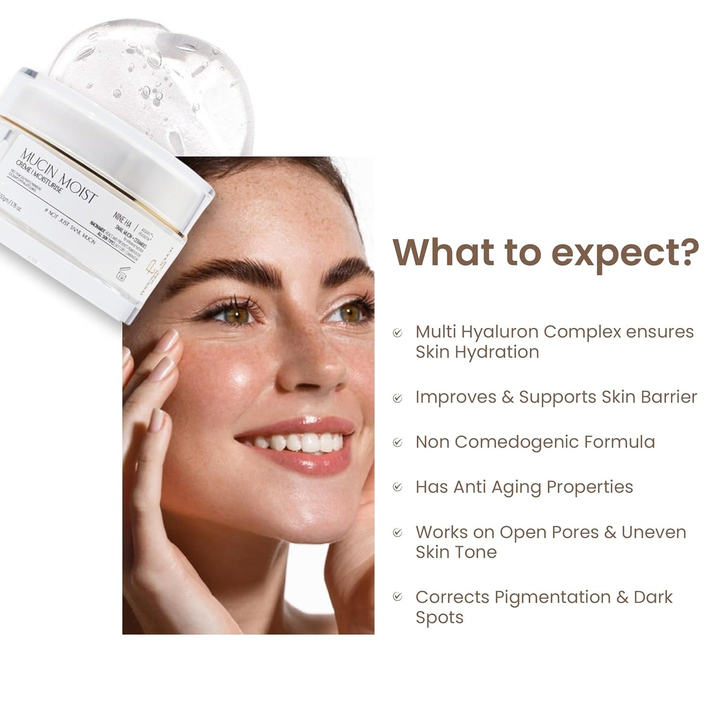Personal Touch Mucin Barrier-Repair Crème Gel | With Snail Mucin, Ceramides & Multi-Hyaluron Complex | Lightweight Hydrating Gel Cream for Skin Barrier Support | Non-Comedogenic | 50 g