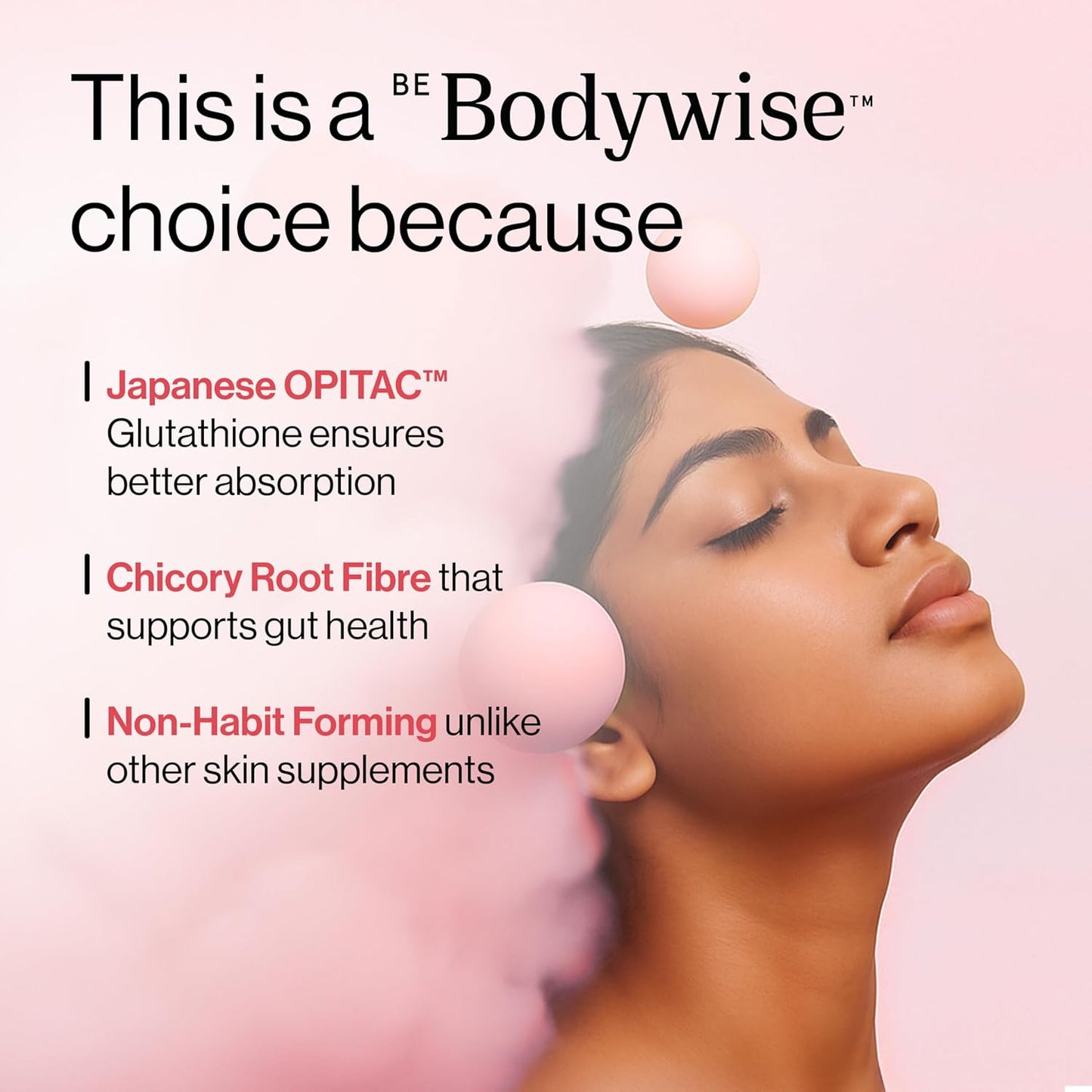 Be Bodywise Glutathione Gummies for Clear and Radiant Skin | Reduces Pigmentation, Enhances Radiance, Protects Against Pollution & UV Damage | With 250mg Gluthione per serving | L-Glutathione, Lycopene, Vitamin C |  30 Gummies