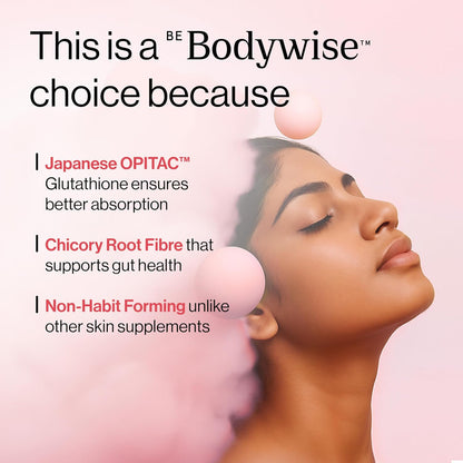 Be Bodywise Glutathione Gummies for Clear and Radiant Skin | Reduces Pigmentation, Enhances Radiance, Protects Against Pollution & UV Damage | With 250mg Gluthione per serving | L-Glutathione, Lycopene, Vitamin C |  30 Gummies