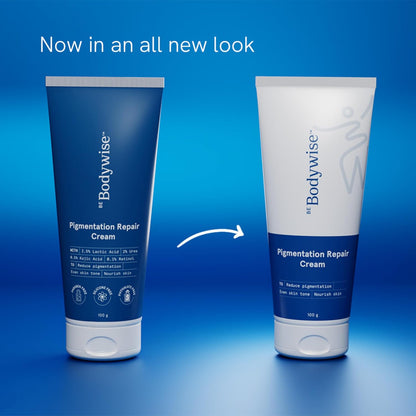 Be Bodywise Pigmentation Cream 100gm | 2.5% Lactic Acid, 2% Urea, Retinol & Kojic Acid | Reduces Tan, Pigmentation & Evens Skin Tone | Treats Dark Patches & Rough Skin on Elbows, Knees, Back of Neck & Thighs | For Daily Use