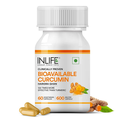 INLIFE Bioavailable Curcumin Capsules | Curcumin Supplement | Clinically Proven Ingredient | Supports Immune Health, 600mg - 60 Capsules (Pack of 1)