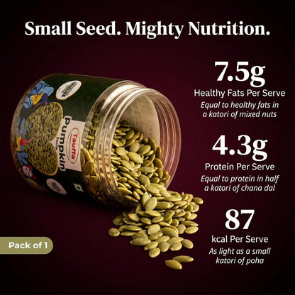 Tauffa Premium Raw Pumpkin Seeds 250g | AAA Grade Kaddu Beej | Handpicked Unroasted Seeds for Eating | High in Protein & Fibre | Healthy Snack