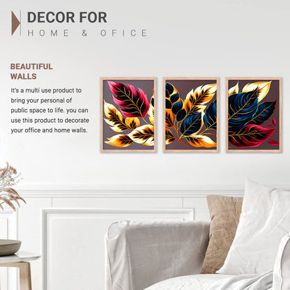 Painting for Wall Decoration - Modern Art Wall Decor Framed Painting for Living Room Bedroom - Framed Wall Posters/Paintings with Frame Set of 3 (Art 13, 10x13 inch)