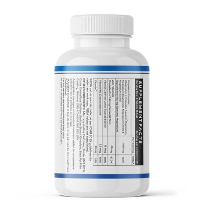 INLIFE Magnesium Supplement 2000mg | 5x Chelated Magnesium Complex Glycinate, L Threonate, Citrate, Oxide with Aquamin, Zinc, Vitamin C, D3 & B12 | For Sleep, Focus, Muscles, Immunity - 60 Tablets