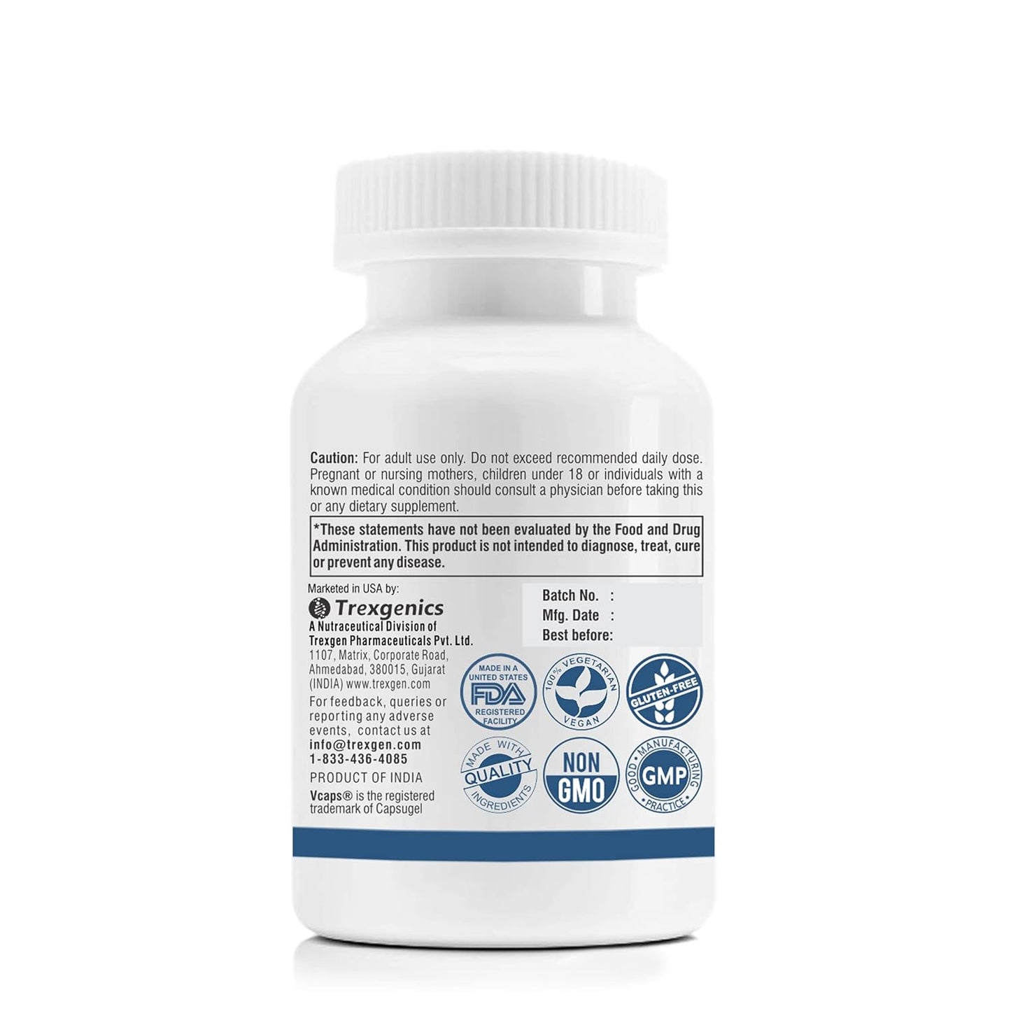 Trexgenics® MEGA Green Tea (Bioactive 95% Polyphenols) One-a-day Antioxidant, Free Radical Scavenger, Cellular Protection, Heart, Skin, Immunity & Metabolism (60 Vcaps) (1)