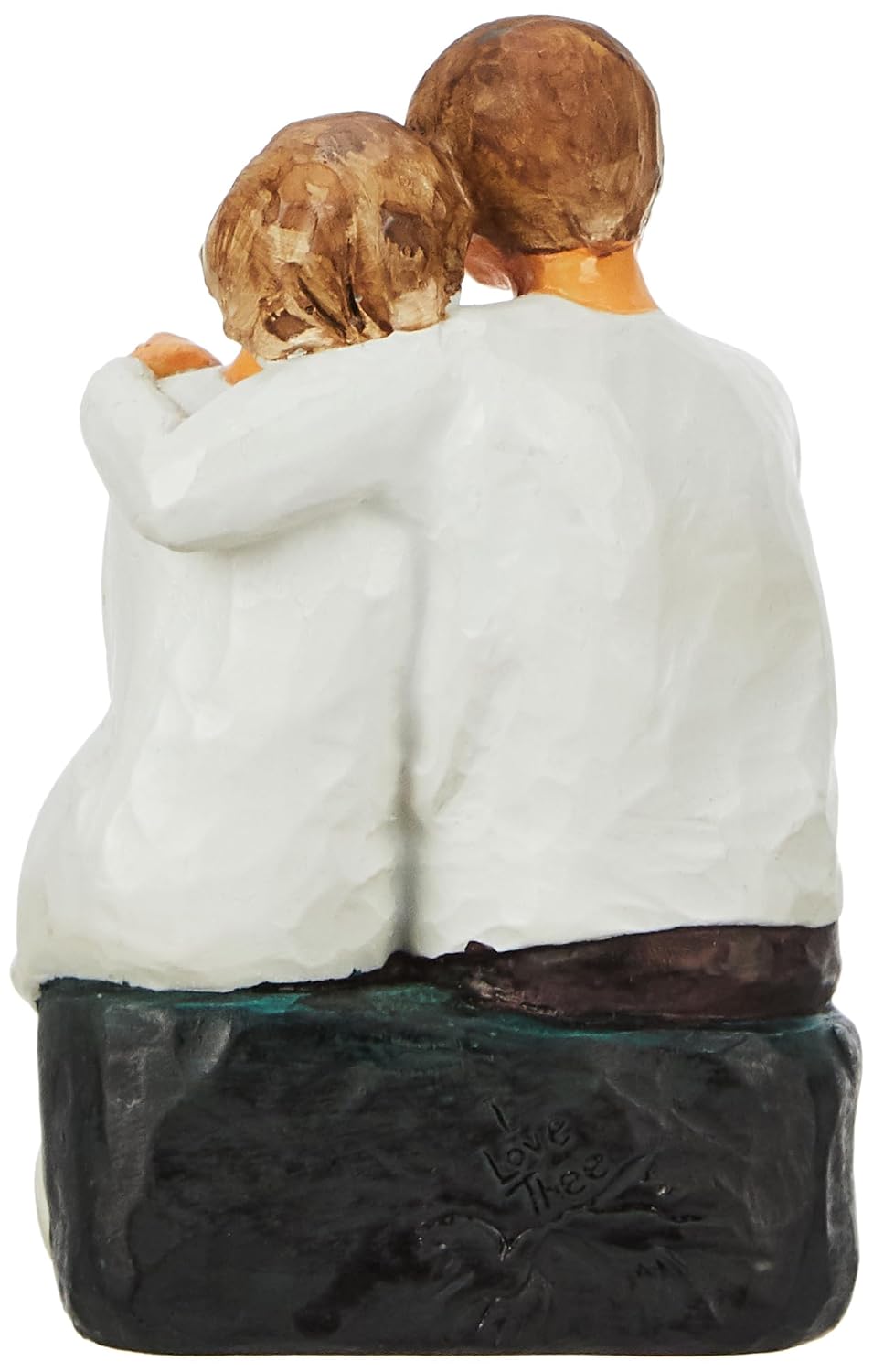 Beautiful Hand Painted Medium Size Resin Sitting Romantic Couple (Pack of 1, Black & White)