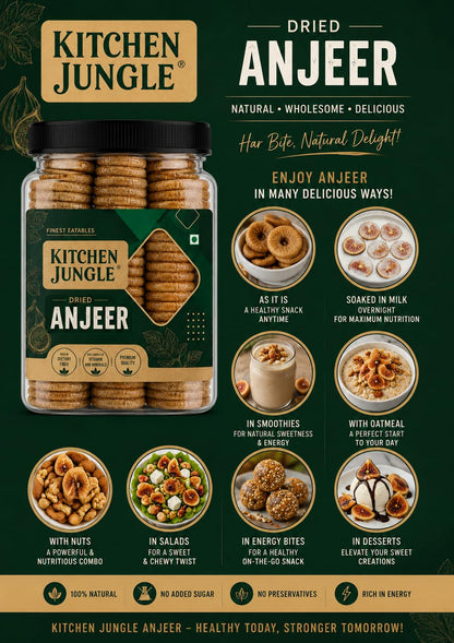 Kitchen Jungle Dry Figs | Anjeer Afghani Grade - Medium Size, Fresh