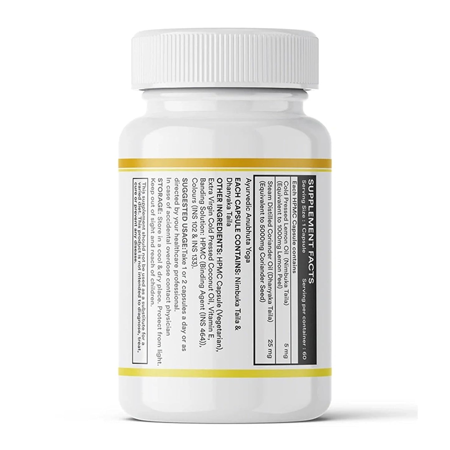 INLIFE Natural Lemon Coriander Oil Capsules | Kidney Support Supplement | Detox Renal Care, Digestion & Immune Health - 60 Liquid Filled Vegetarian Capsules