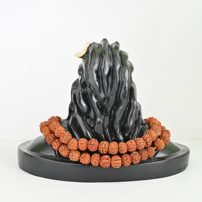 Resin Adiyogi Shiva Statue for Car Dashboard, Shiv Ji Mahadev Adi Yogi Idol Statue with Rudraksha Mala for Home and Car Dash Board (XL)